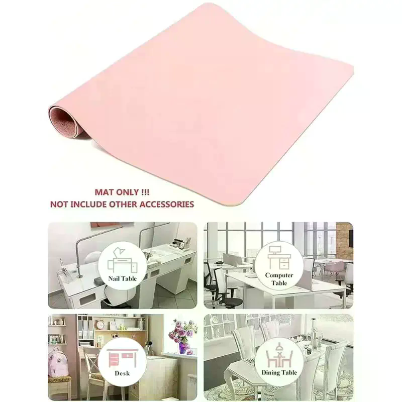 Leather Desk Pad - Foldable Nail Art Table Mat PU