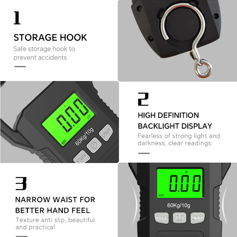 60kg/10g LCD Digital Hanging S - Tape Dispenser Weighted avaliação e preço