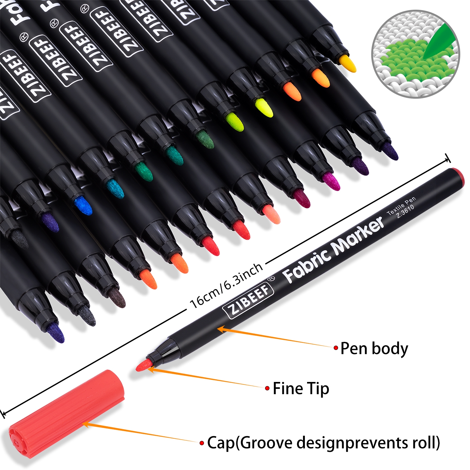 12/24 Color Fabric Markers-Fin - Correction Pen Fine avaliação e preço