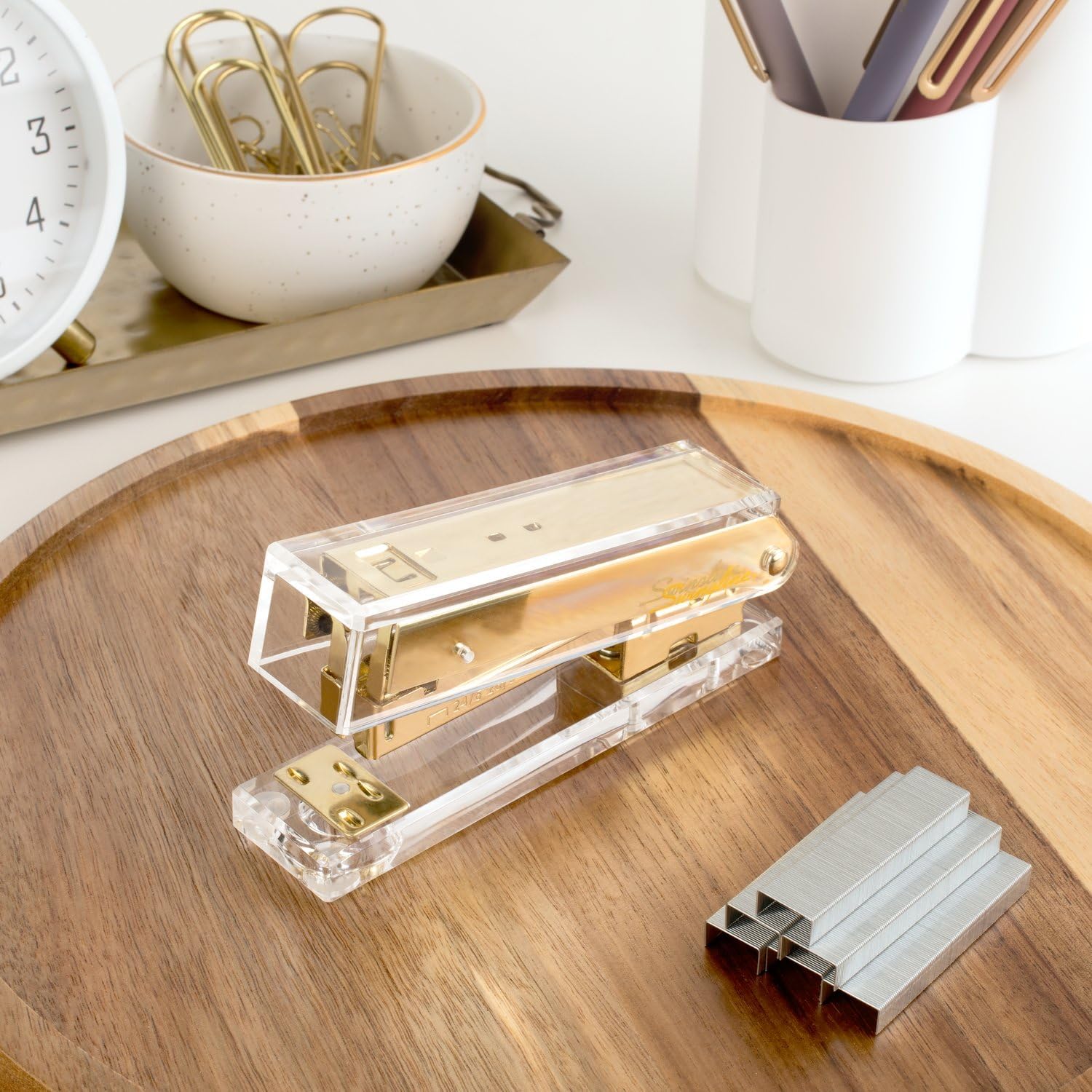 Clear Acrylic Gold Stapler, 20 - Stapler Half Strip avaliação e preço