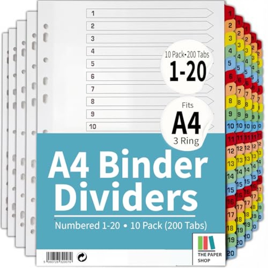 Binder Dividers with Tabs -20  - Tab Divider A4 avaliação e preço