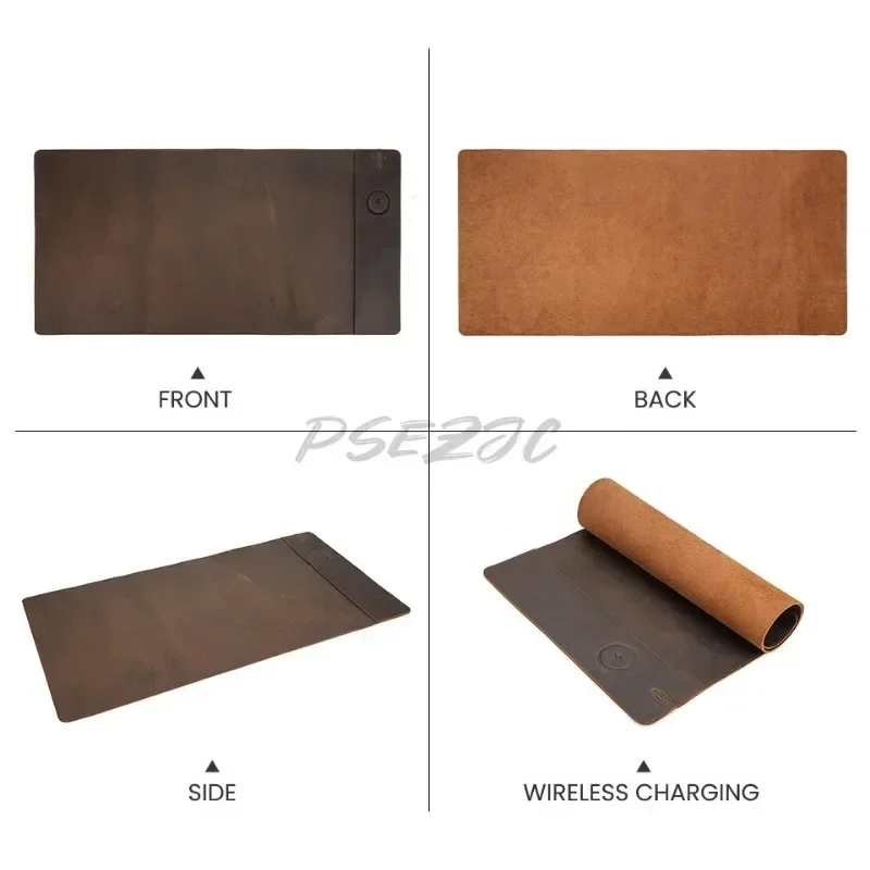 Vintage Cowhide Mouse Pad with - Leather Desk Pad avaliação e preço
