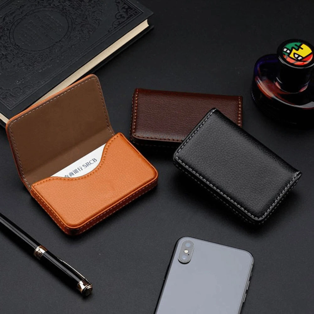 Sized Stitched PU Leather Cred - Index Card Holder avaliação e preço