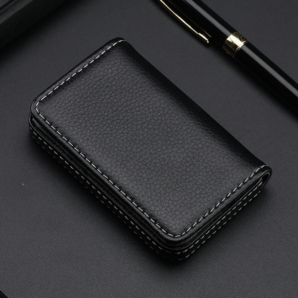 Sized Stitched PU Leather Cred - Index Card Holder avaliação e preço
