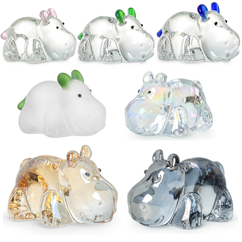 1PC Crystal Hippo Figurine Col - Paper Weight Crystal avaliação e preço