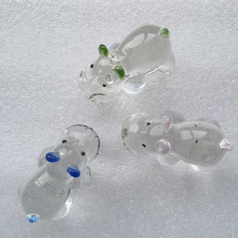 1PC Crystal Hippo Figurine Col - Paper Weight Crystal avaliação e preço