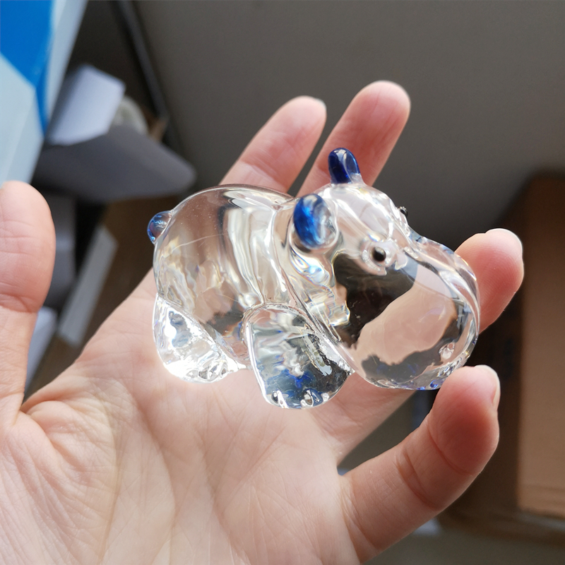 1PC Crystal Hippo Figurine Col - Paper Weight Crystal avaliação e preço