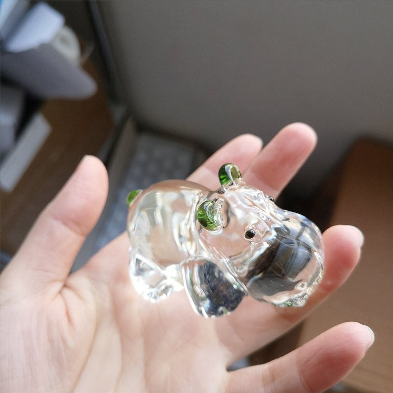 1PC Crystal Hippo Figurine Col - Paper Weight Crystal avaliação e preço