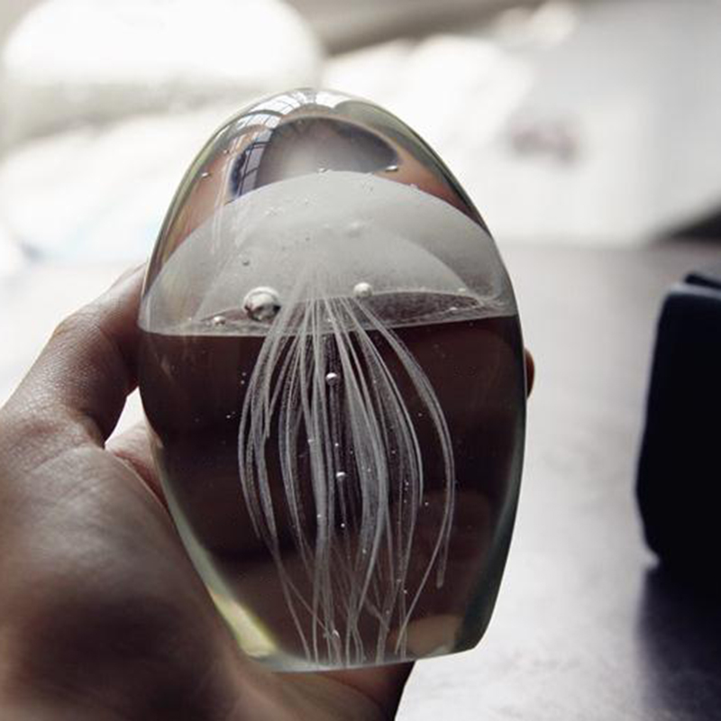 Miniature 3D Jellyfish Crystal - Paper Weight Crystal avaliação e preço