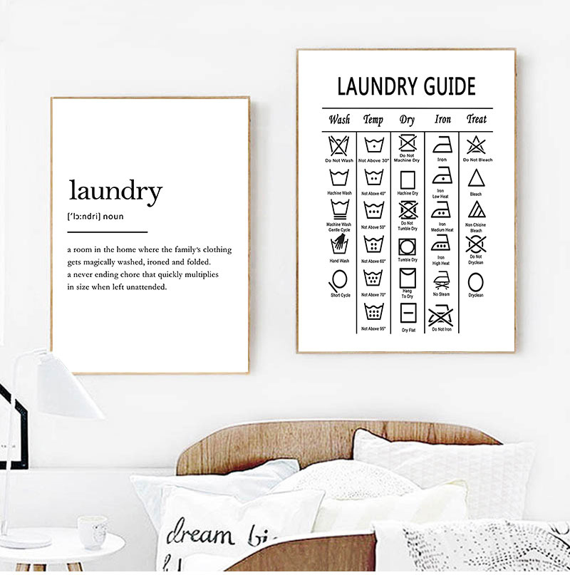Laundry Guide Canvas Painting  - Ink Blotter Paper avaliação e preço