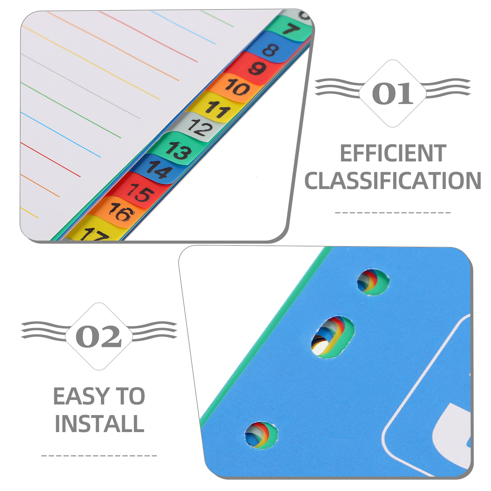1Set A4 11-Hole PP Index Divid - Tab Divider A4 avaliação e preço