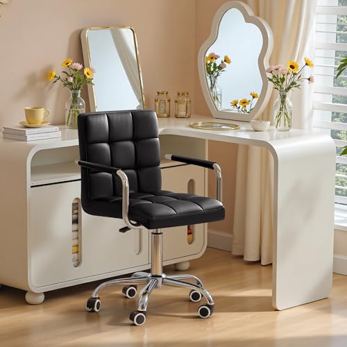 Black PU Leather Swivel Office - Leather Desk Pad avaliação e preço