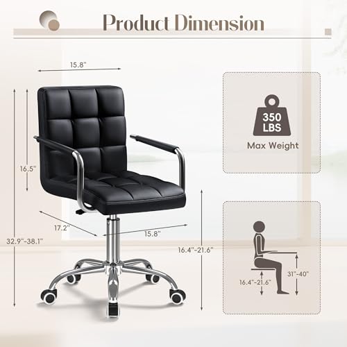 Black PU Leather Swivel Office - Leather Desk Pad avaliação e preço