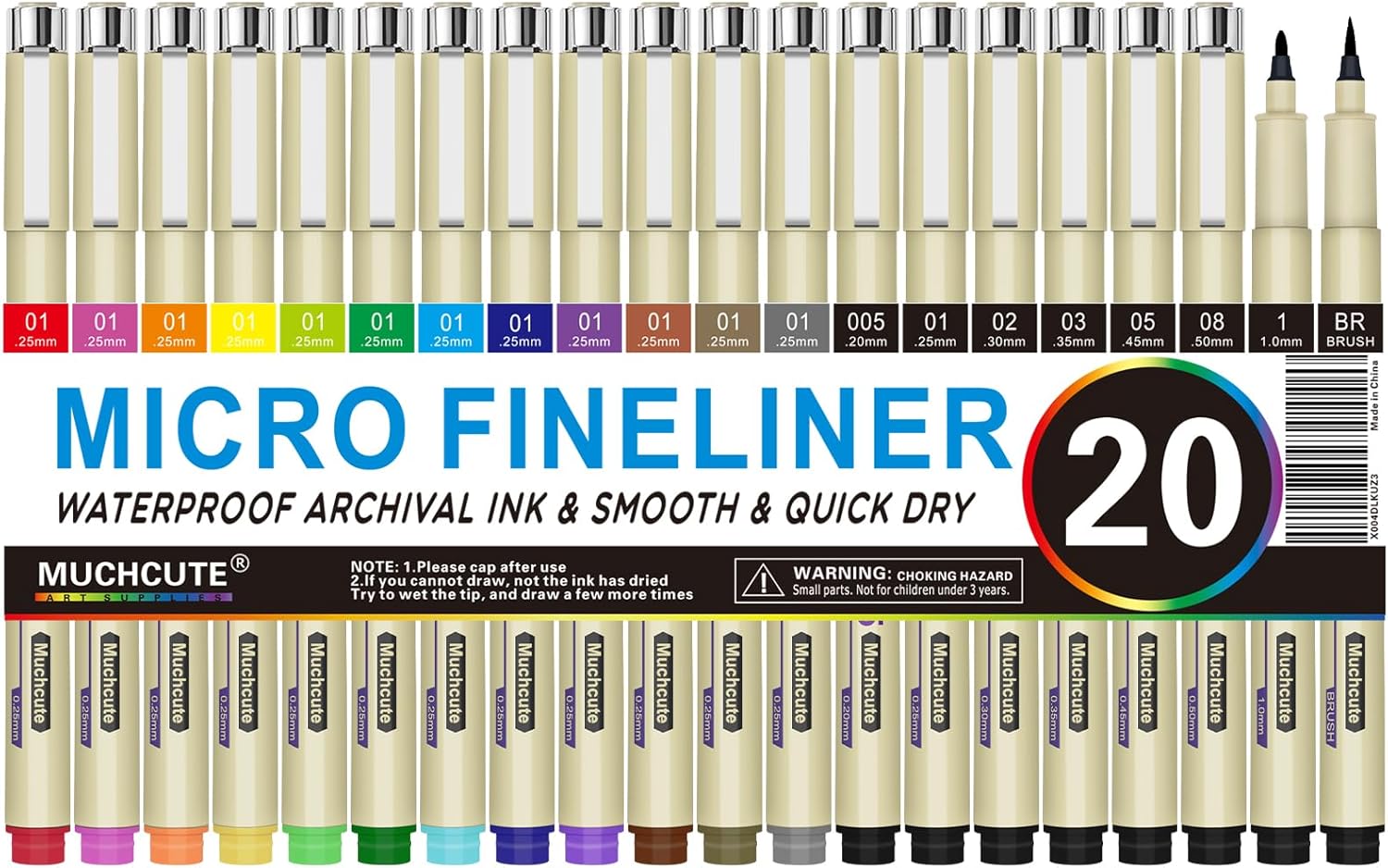 20 Micro Fineliner Pens Set: 1 - Archive Box Set avaliação e preço