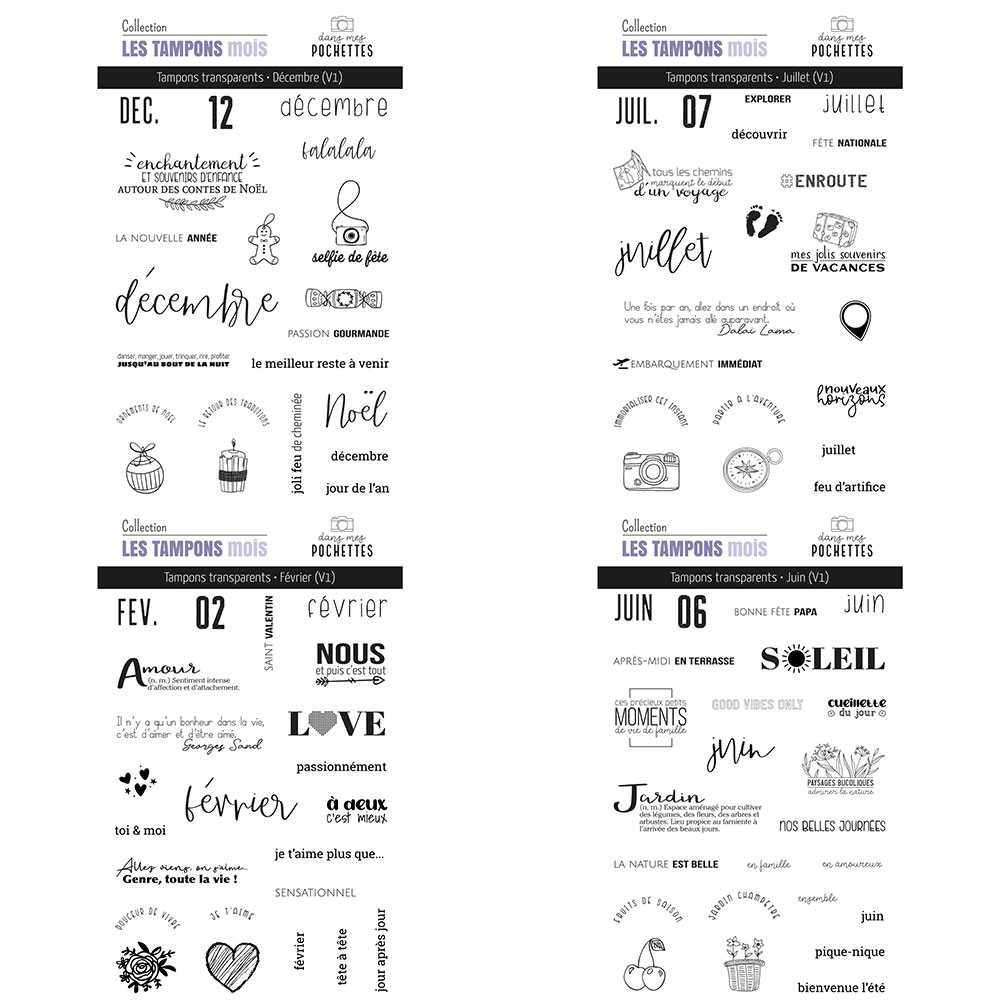 French Month Themed Clear Stam - Rubber Date Stamp avaliação e preço