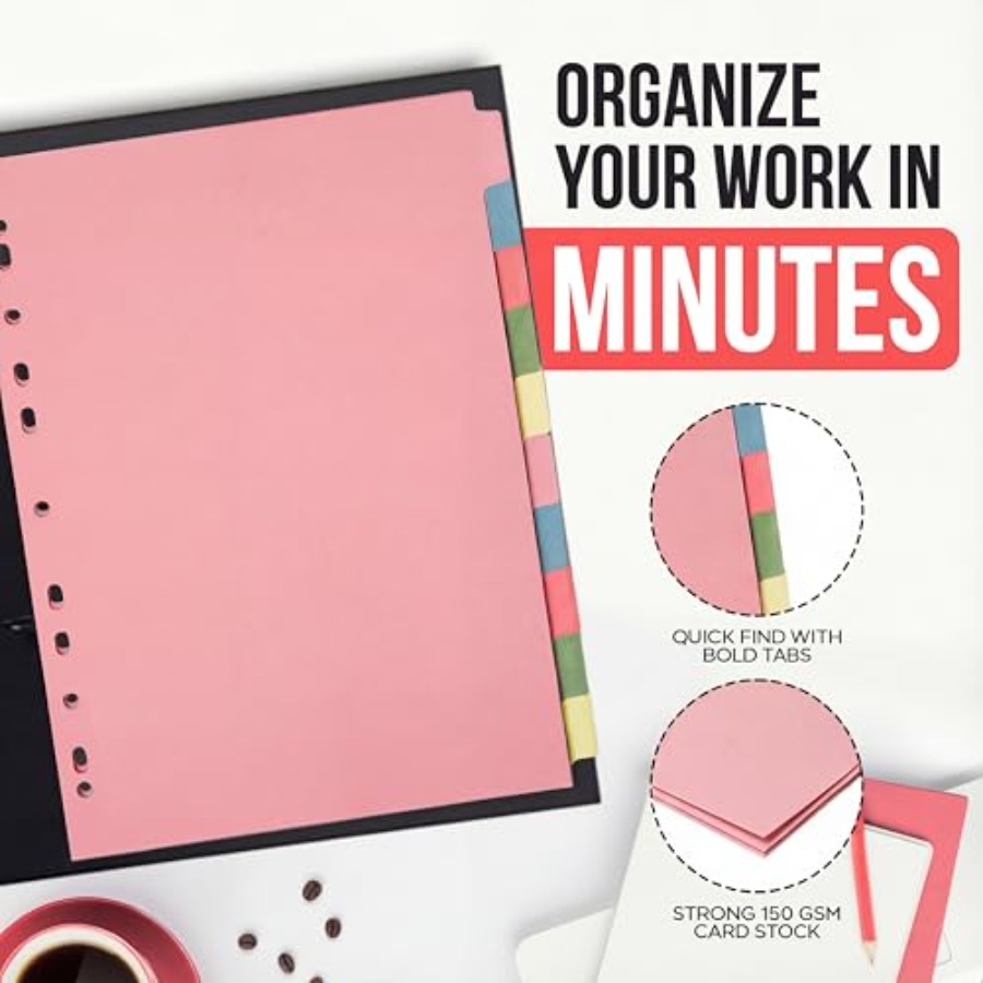 3 Pack] Binder Dividers with T - Tab Divider A4 avaliação e preço