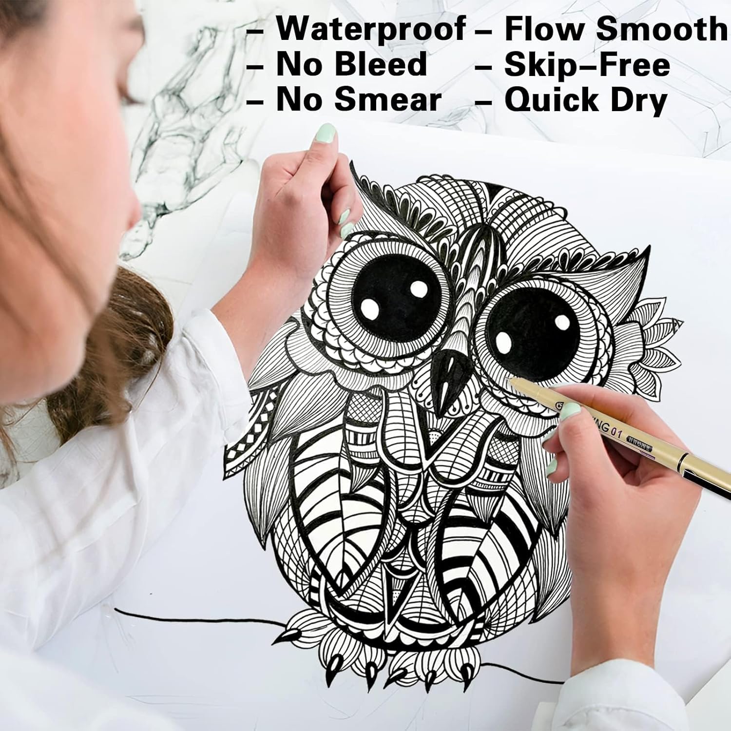 12 Black Fine Line Drawing Pen - Archive Box Set avaliação e preço