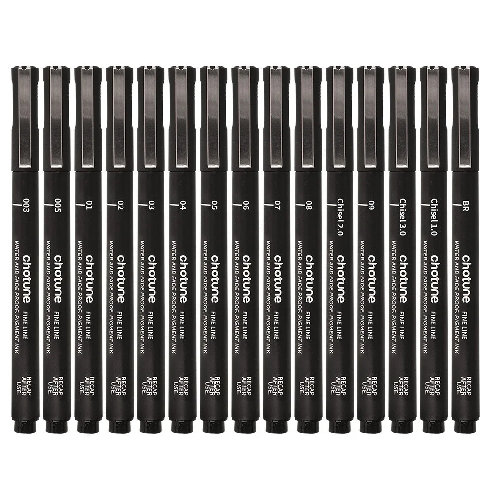 Black Micro Pens,15 Sizes,Wate - Archive Box Set avaliação e preço