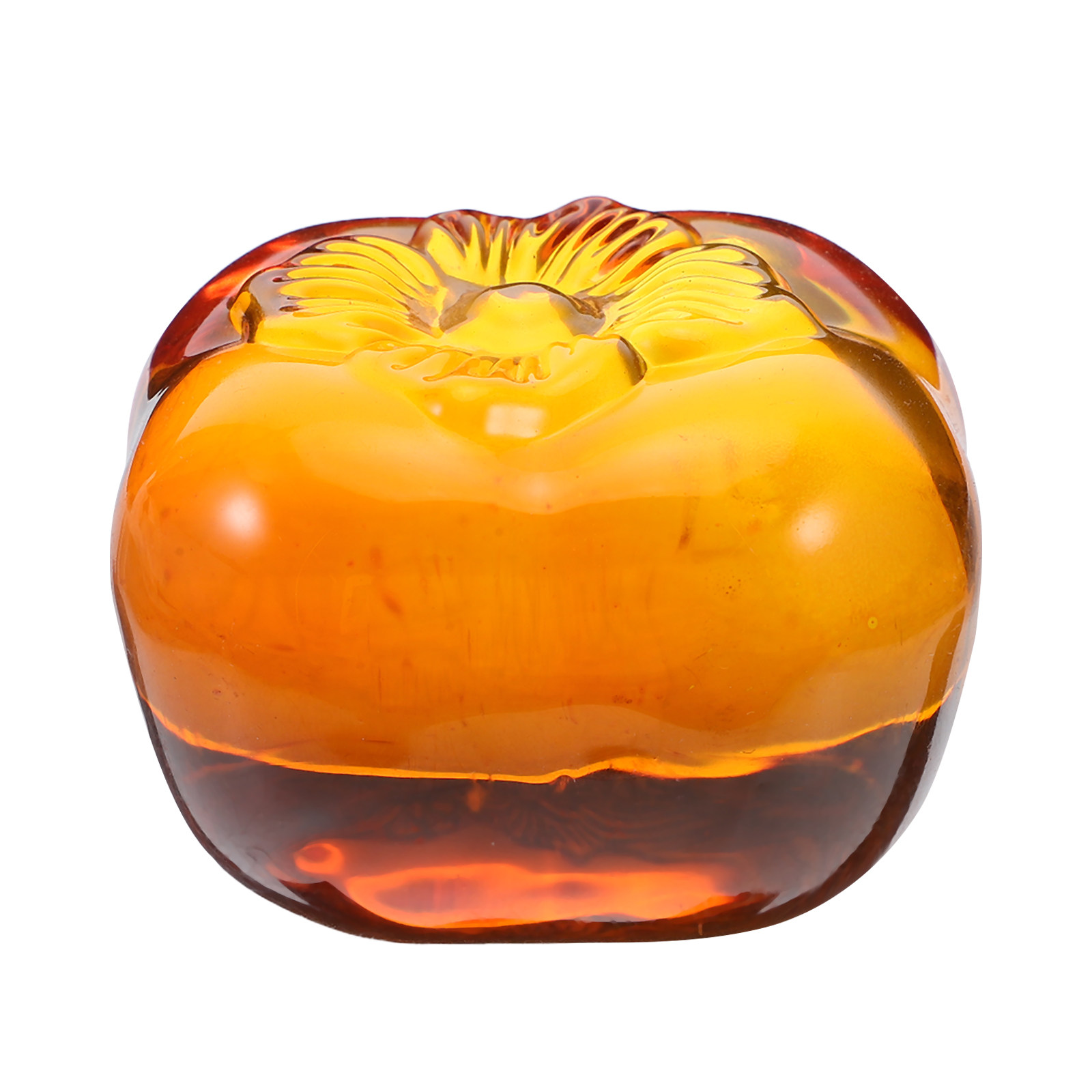 Crystal Persimmon Desk Paperwe - Book Weight Glass avaliação e preço