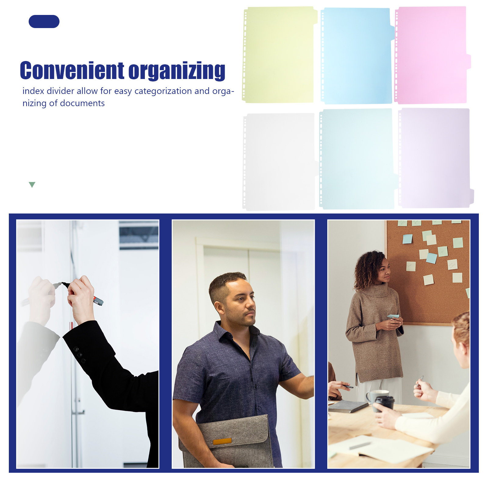 6Pcs Sturdy PP Tabbed Binder D - Tab Divider A4 avaliação e preço