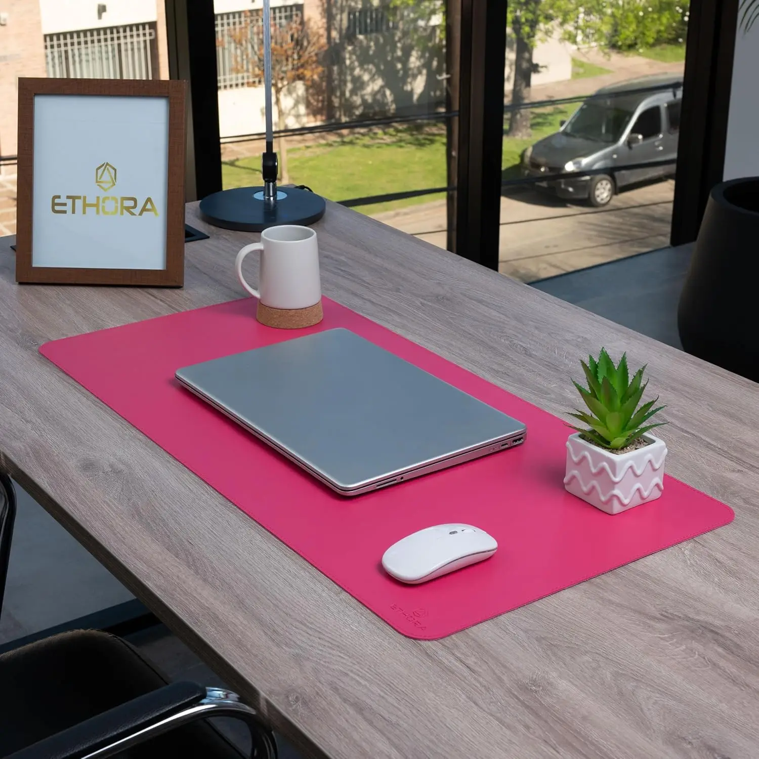 Desk Mat with Non-Slip Suede B - Leather Desk Pad avaliação e preço