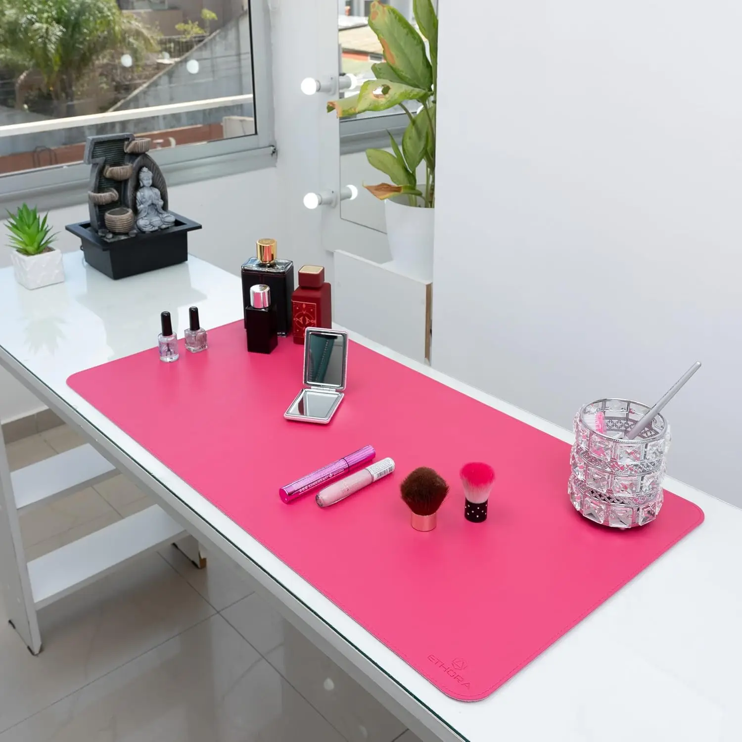 Desk Mat with Non-Slip Suede B - Leather Desk Pad avaliação e preço