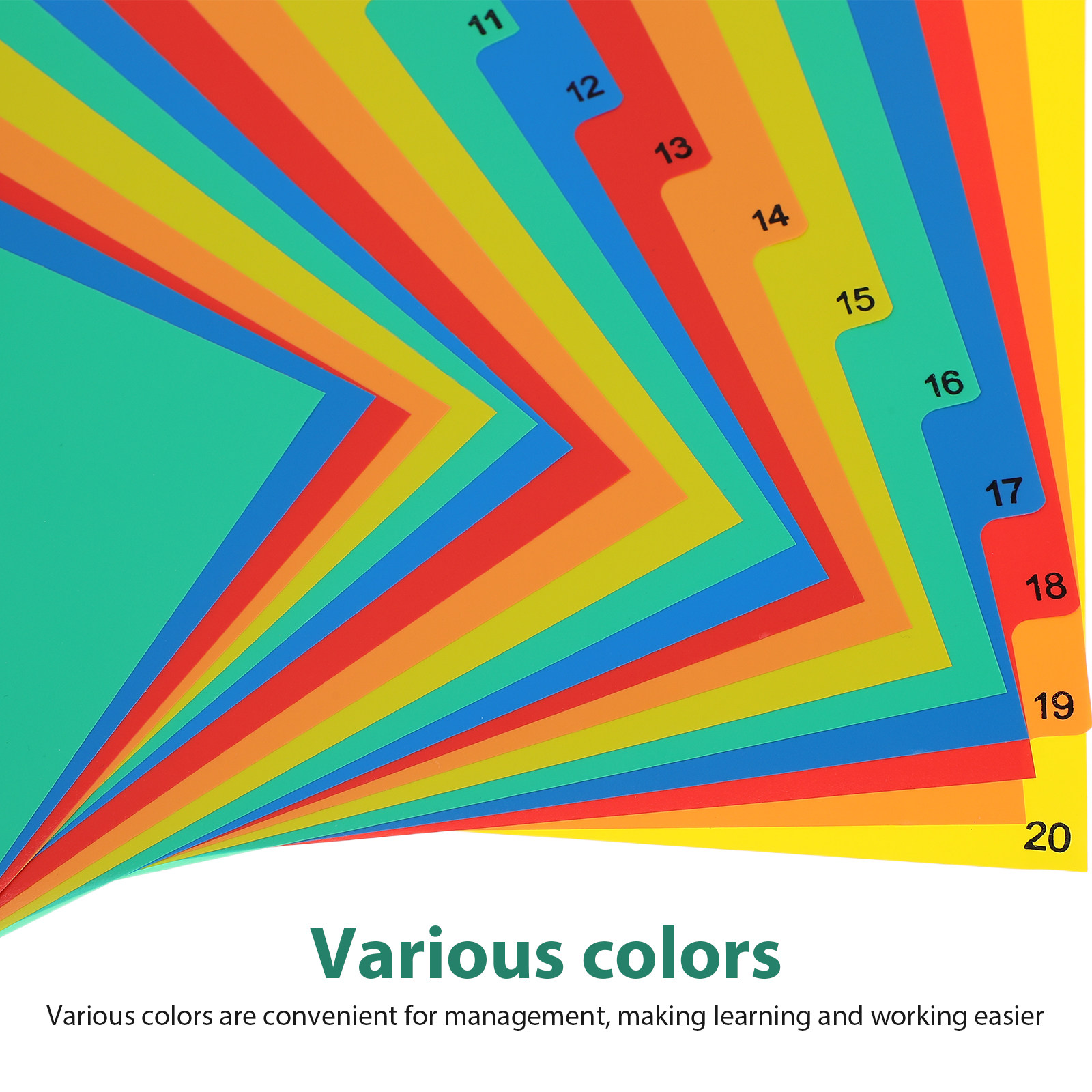 20 Pages A4 Colorful Plastic T - Tab Divider A4 avaliação e preço