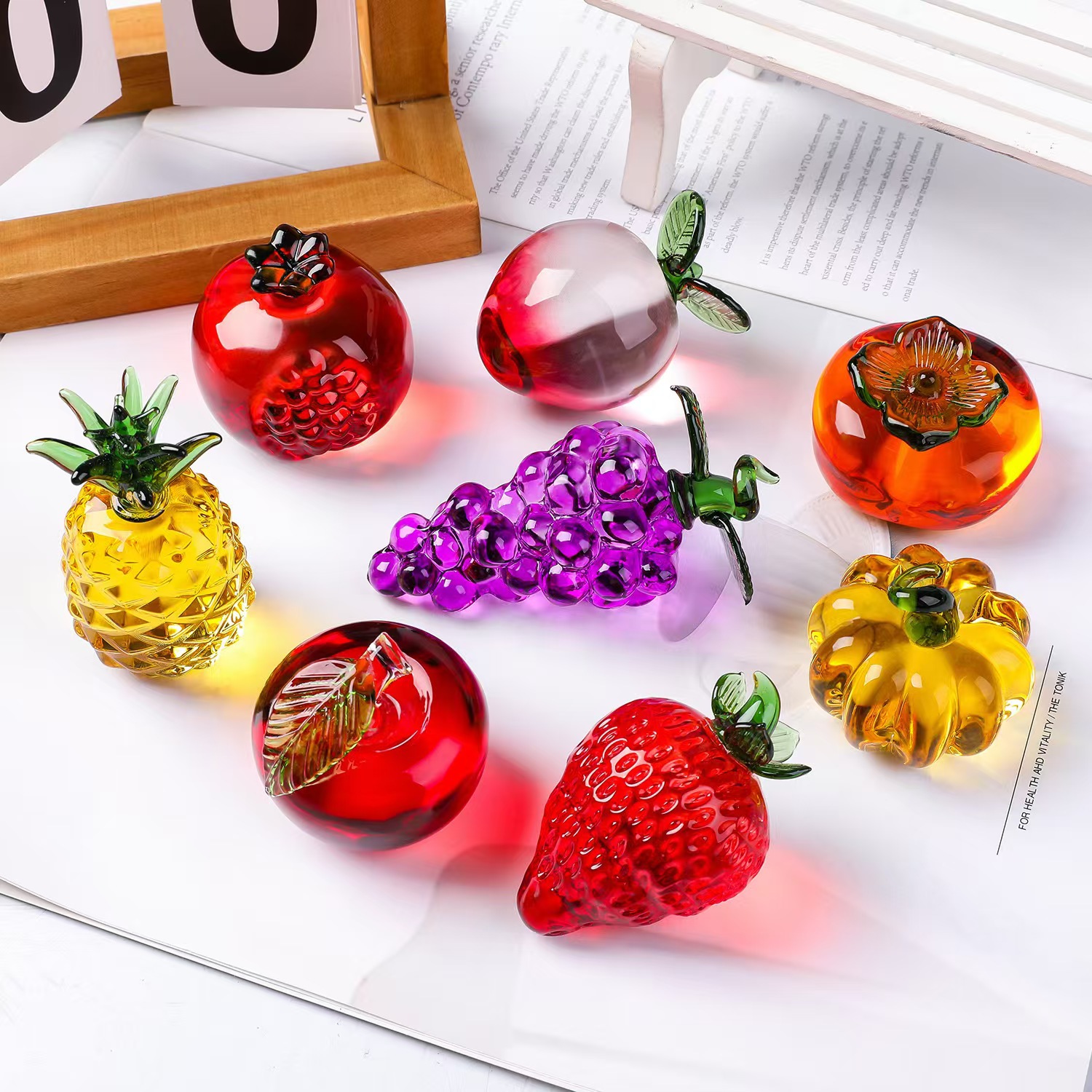 Crystal fruit Paperweight with - Paper Weight Crystal avaliação e preço