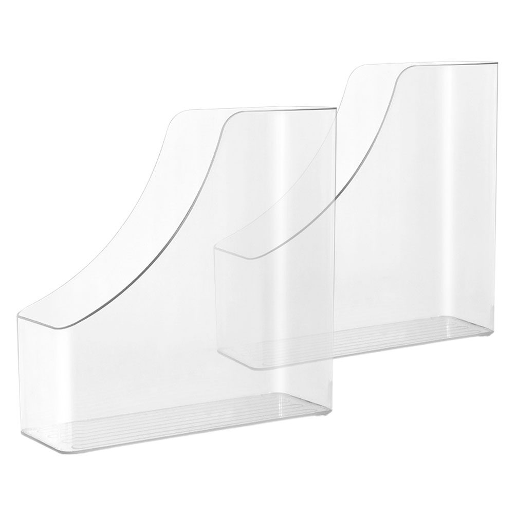 2Pcs Clear File Organizer Desk - Magazine Holder Rack avaliação e preço