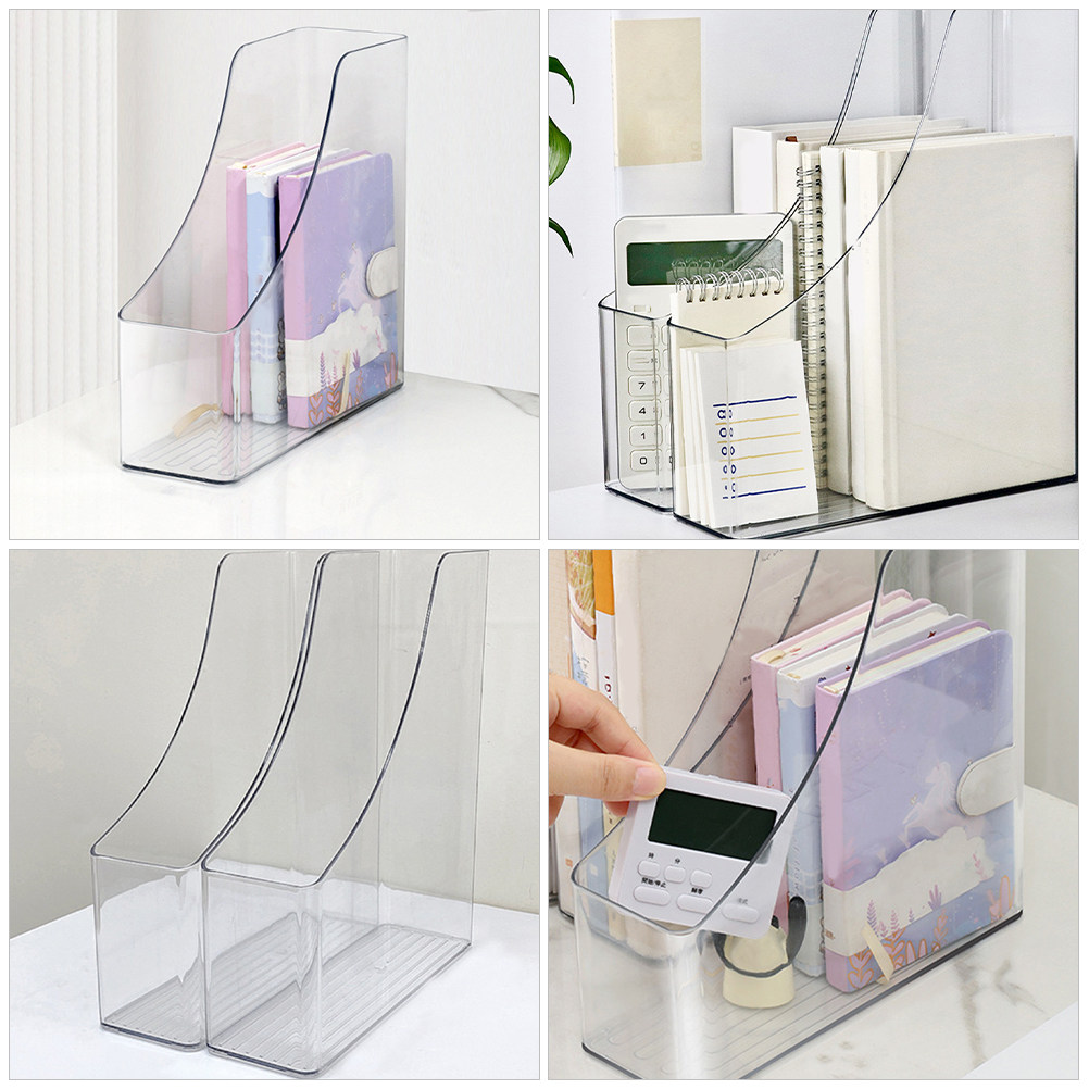 2Pcs Clear File Organizer Desk - Magazine Holder Rack avaliação e preço