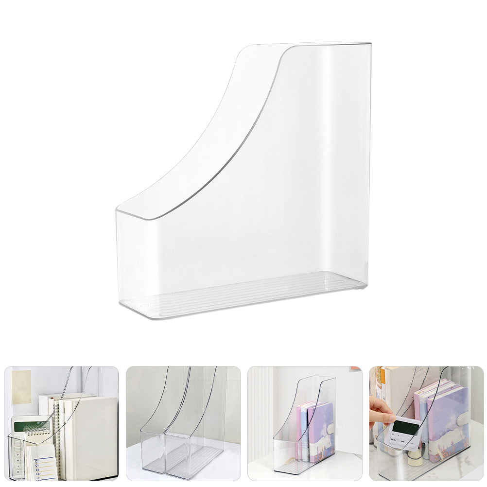 2Pcs Clear File Organizer Desk - Magazine Holder Rack avaliação e preço