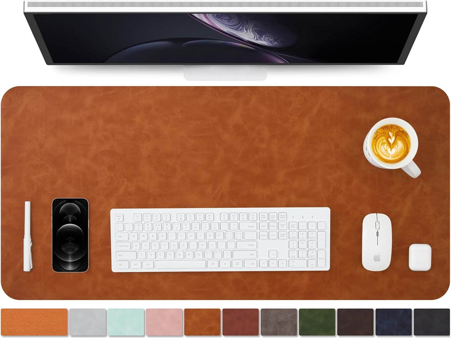 Distressed Leather Desk Mat -  - Leather Desk Pad avaliação e preço