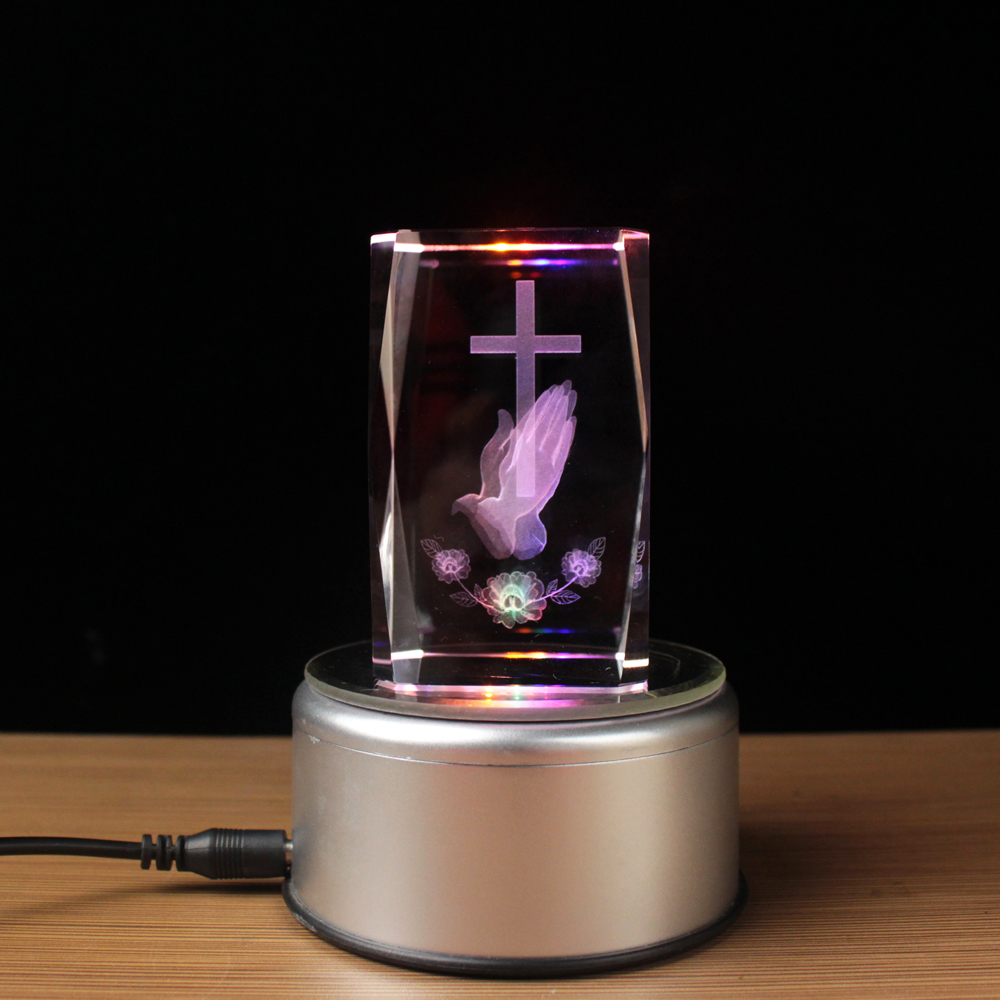 3D Laser Crystal Religious Cub - Paper Weight Crystal avaliação e preço