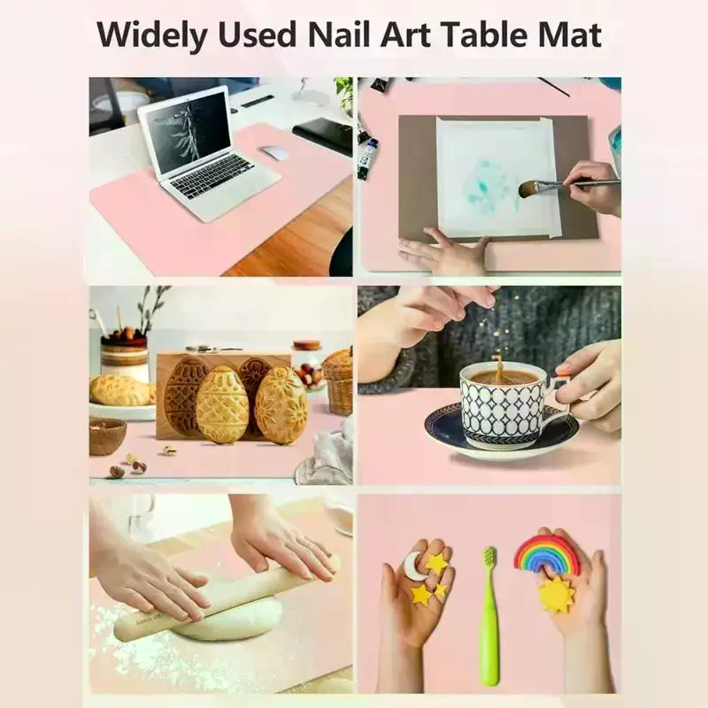 Foldable Nail Art Table Mat PU - Leather Desk Pad avaliação e preço
