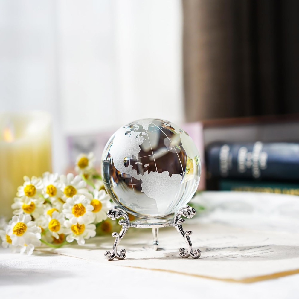 60mm Crystal Earth Globe Paper - Paper Weight Crystal avaliação e preço