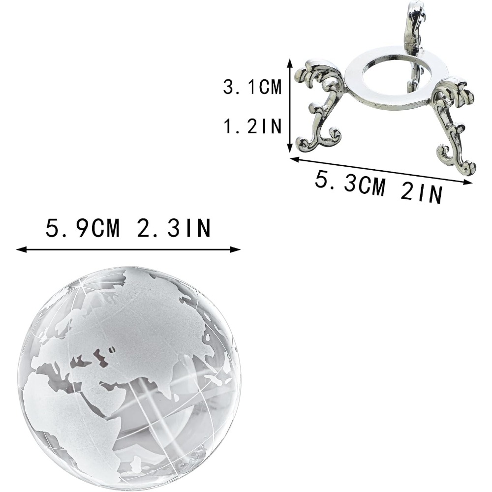 60mm Crystal Earth Globe Paper - Paper Weight Crystal avaliação e preço