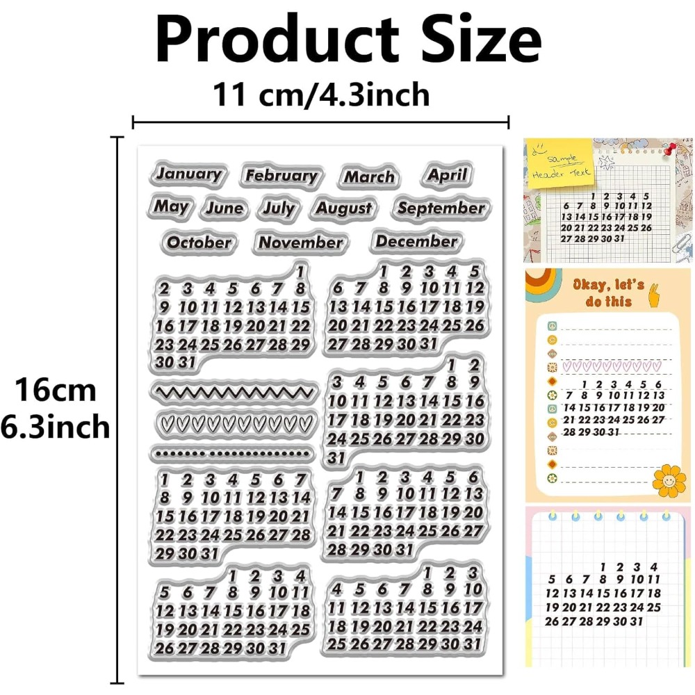 Calendar Date Clear Stamps Vin - Rubber Date Stamp avaliação e preço