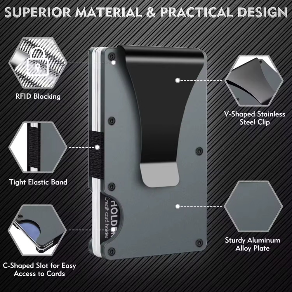 Aluminum Alloy Rfid Blocking C - Index Card Holder avaliação e preço
