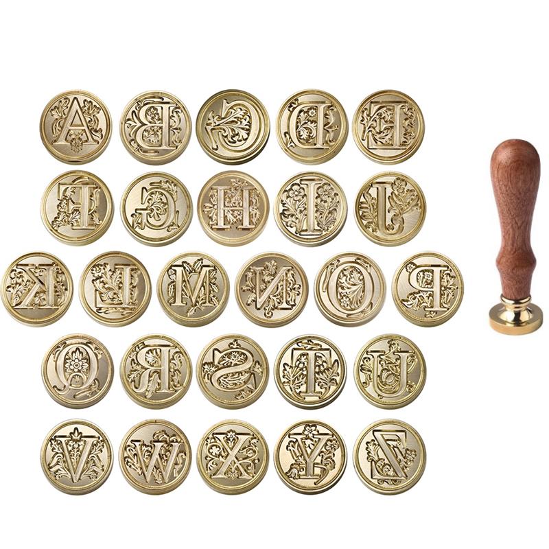 A-Z Vintage Sealed Wax Stamp H - Wax Seal Stamp Set avaliação e preço