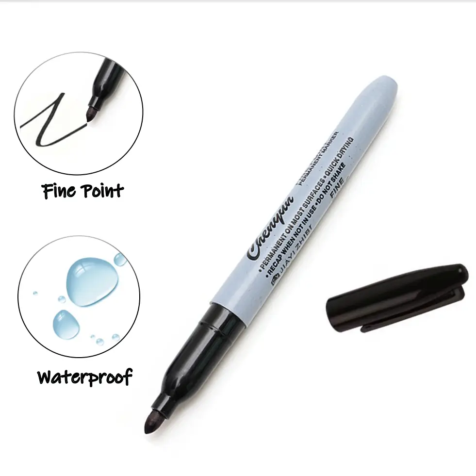 12pcs Black Permanent Marker P - Correction Pen Fine avaliação e preço