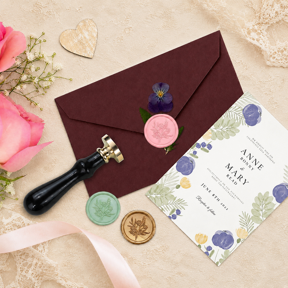 Wax Seal Stamp Set Flower Plan - Wax Seal Stamp Set avaliação e preço