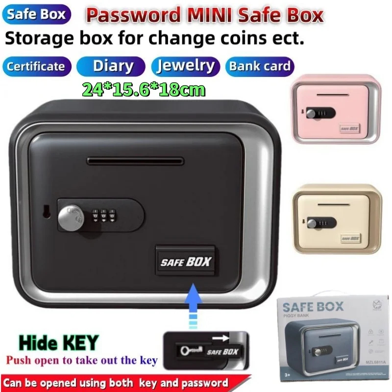 24x18x15cm Safe Box with Key L - Card Index Box avaliação e preço